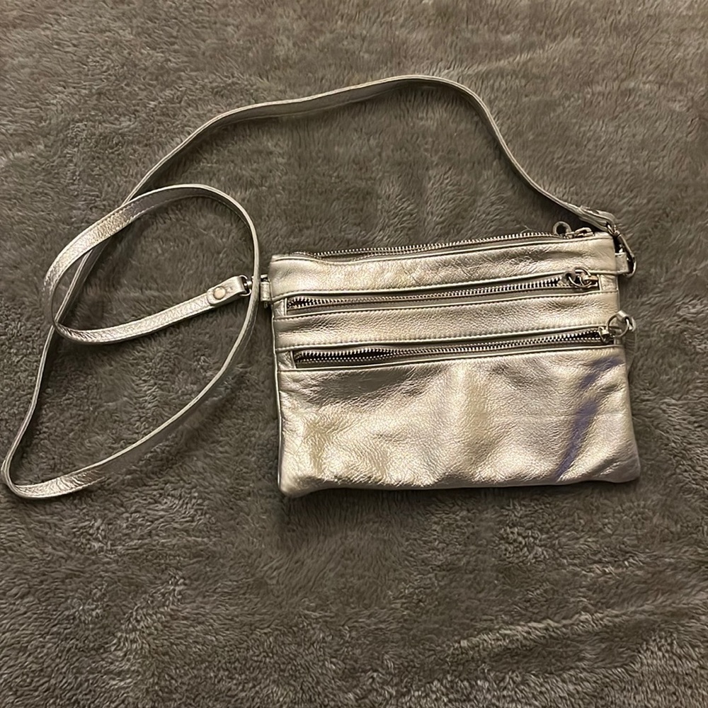 Clarks silver crossbody